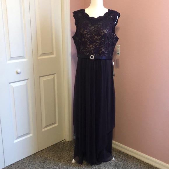 r&m richards sequined lace chiffon dress and jacket